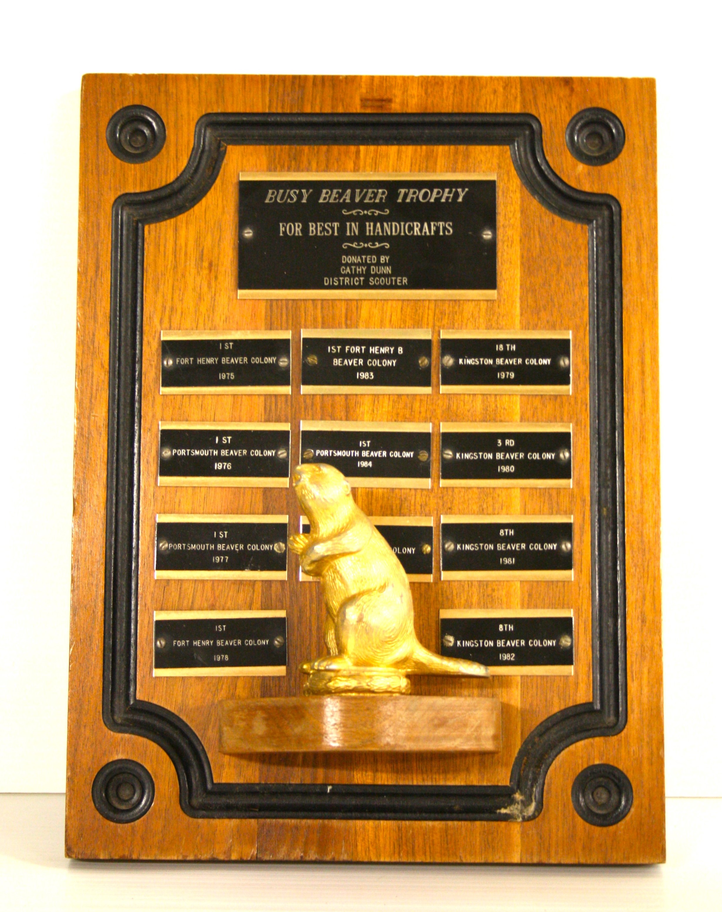 Busy Beaver Trophy for Best in Handicrafts